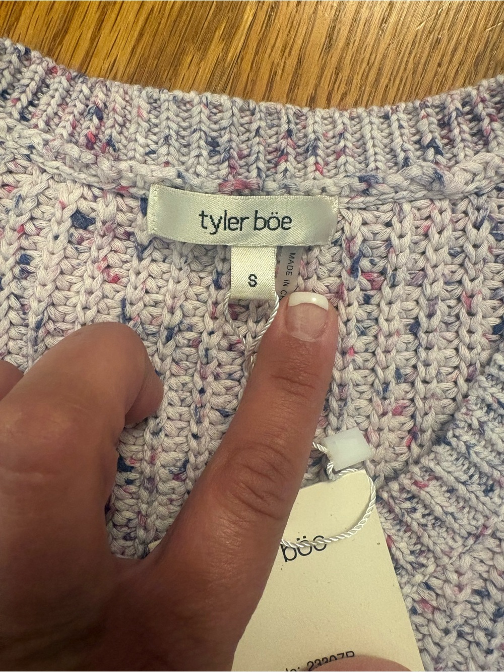 Tyler Böe NWT Fisherman Sweater Chunky Knit Pullover White Multi Speckled | S - Picture 4 of 10